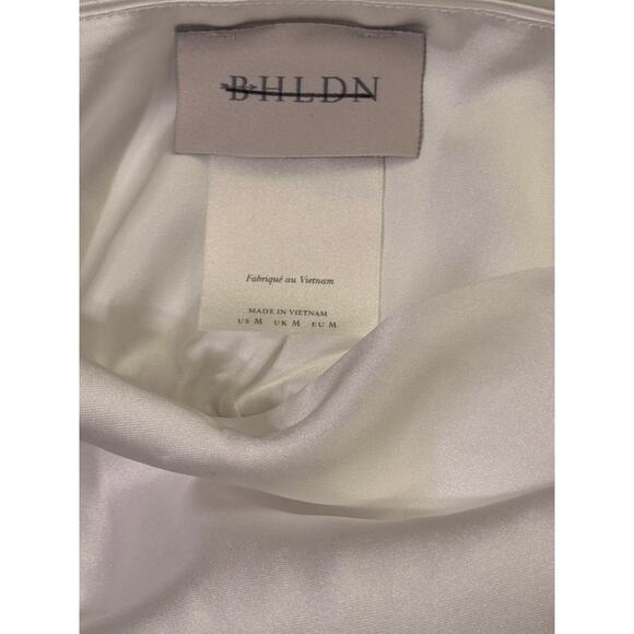 BHLDN Ruby Twist Halter Stretch Satin Ivory Mini Dress - Picture 7 of 7